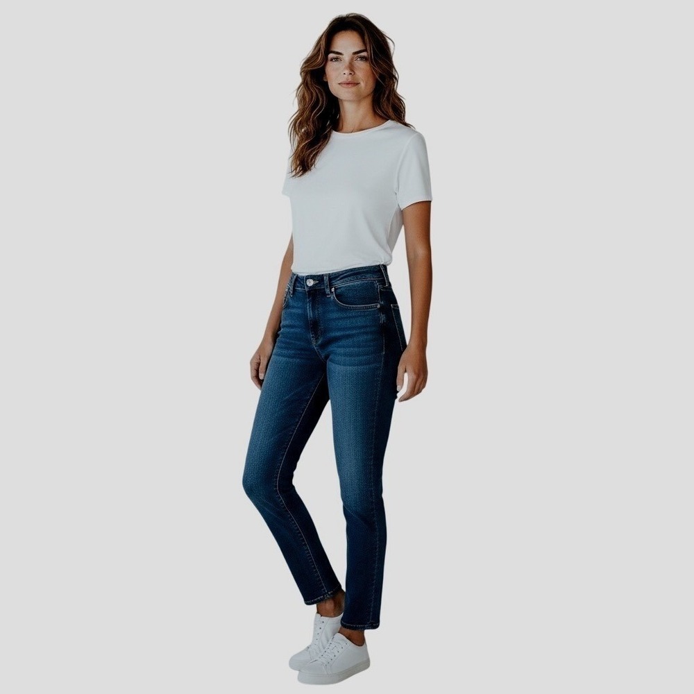 Kensie Jeans Womens Mid Rise Effortless Ankle Stretch Blue Denim‎ Size 4/27